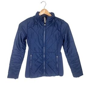 Fabletics Navy Quilted Perforated Lightweight Zip Up Jacket Athletic Size XS